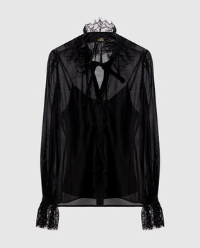 Twinset Black blouse with lace 262AT2232
