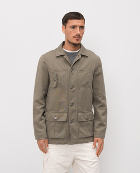 Brunello Cucinelli Khaki jacket with linen M544D6590P