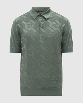 Dolce&Gabbana Green silk polo shirt GXZ02TJBSOC