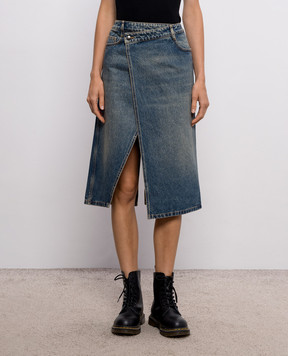 Ann Demeulemeester Blue denim skirt with a Pauline scent B0014251FA769