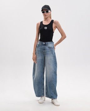 Vetements Black ribbed tank top MH27TT249B