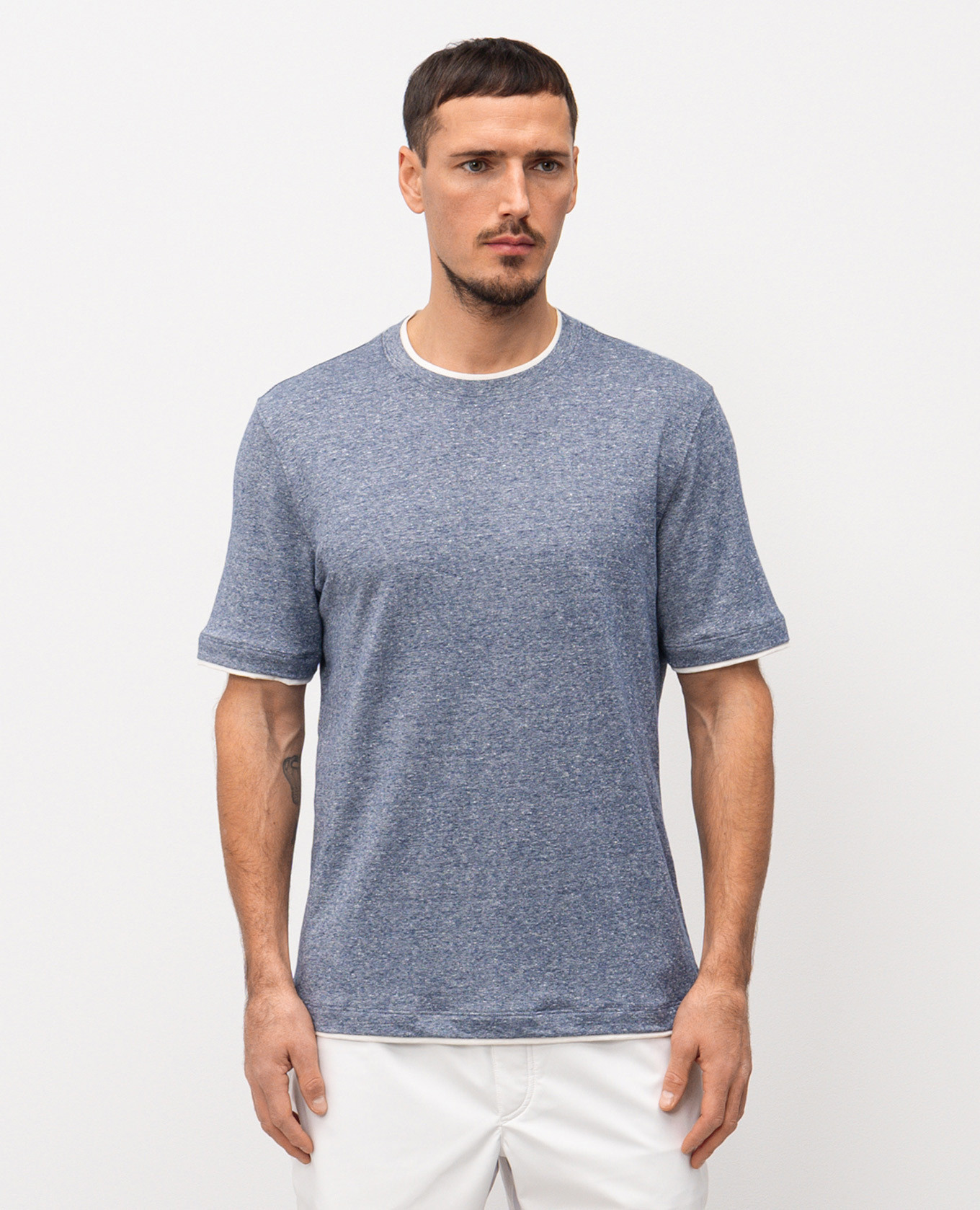 

Blue linen t-shirt Brunello Cucinelli