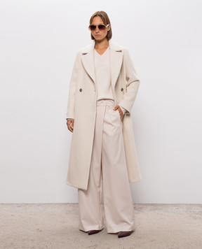 Peserico Double-breasted coat with ivory wool S20196A08844