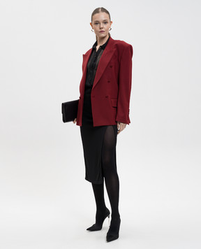 Jacob Lee Burgundy double-breasted wool jacket WWB2060AW25OVERNR