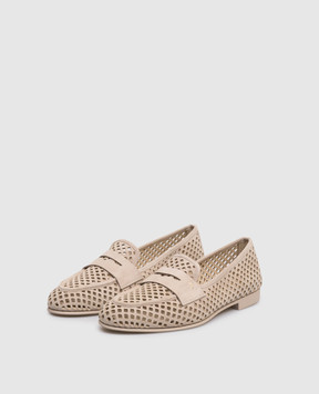 Santoni Beige suede loafers WUVD72037GOMTRFK