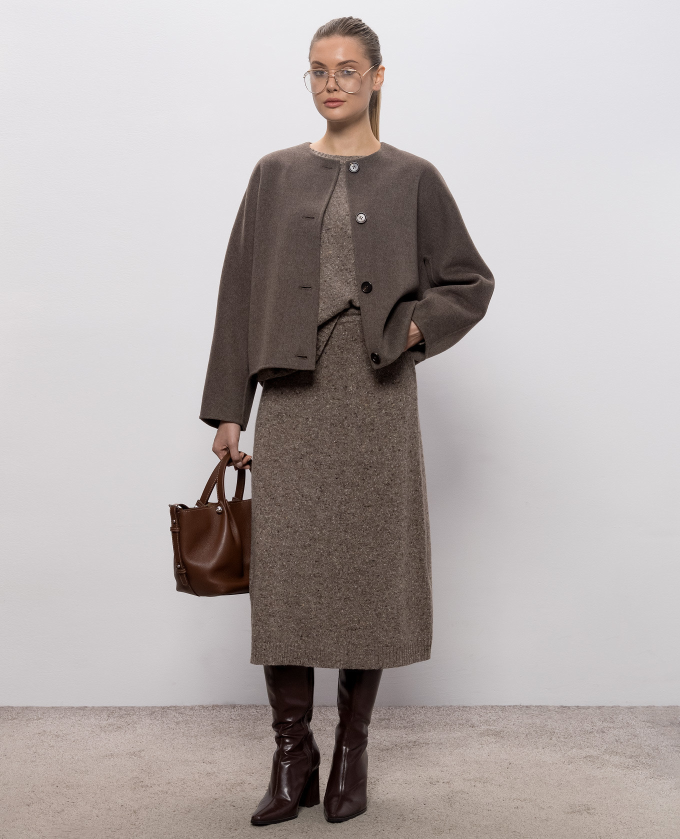 ALOA brown skirt with wool and silk Max Mara Weekend 2