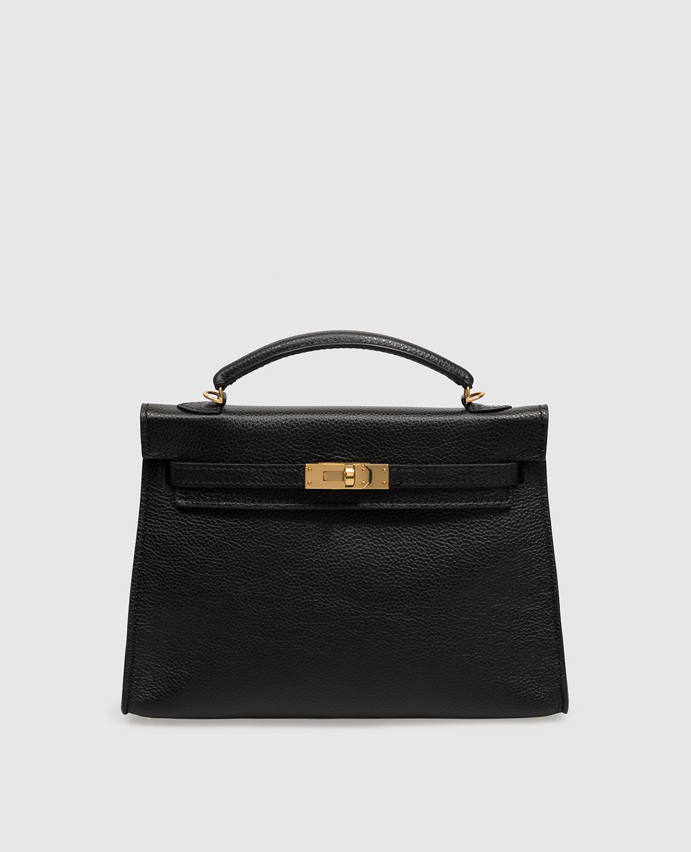 Black leather satchel bag