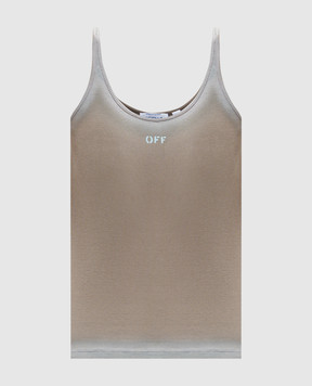 Off-White Brown ribbed tank top Spray 2AD072S26JER001