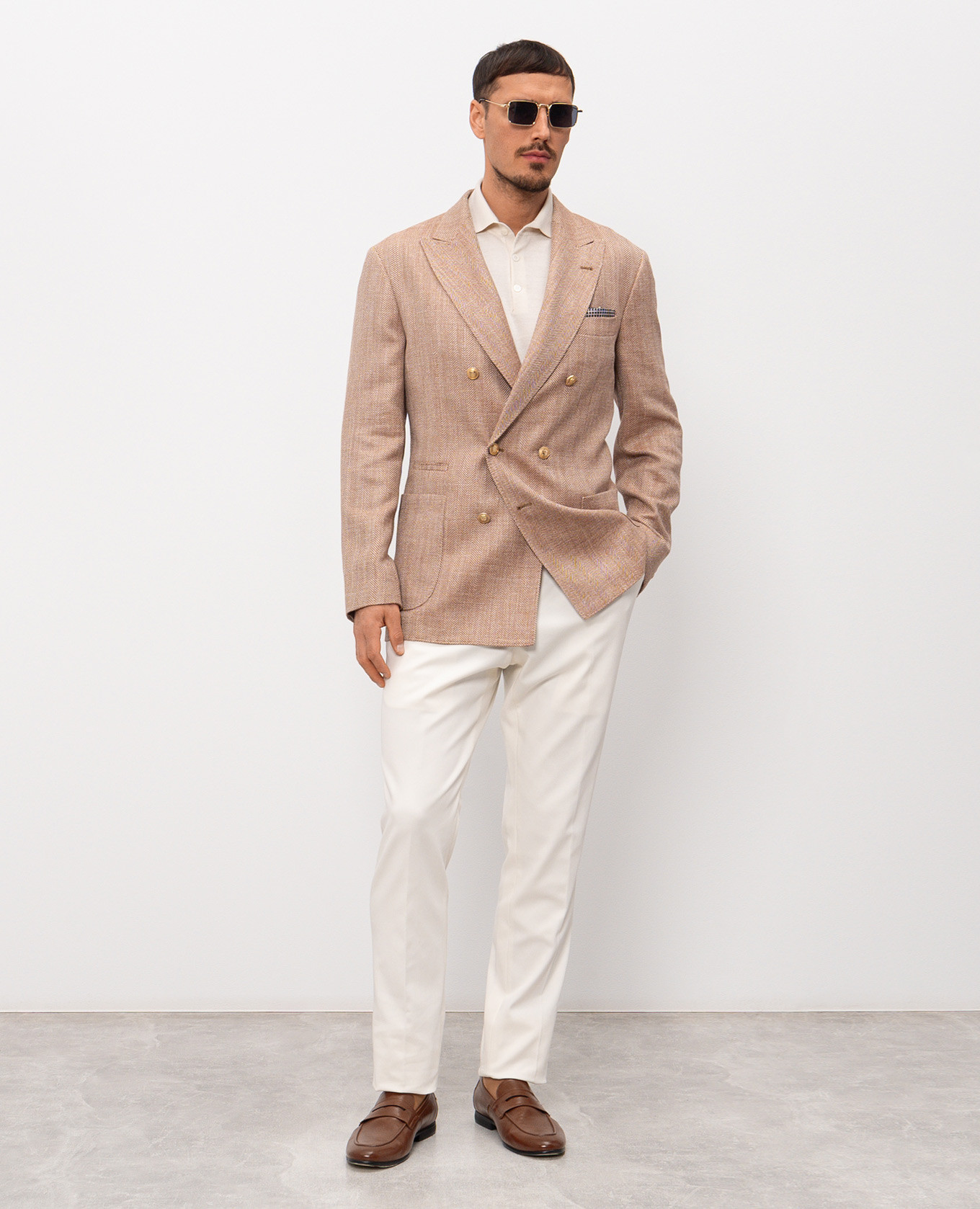 Ivory cotton pants Pini Parma 2