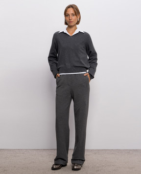 Peserico Gray wool sweater with lurex A99271F1809771