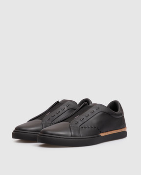 Fendi Black leather City sneakers 7E1937A2C9
