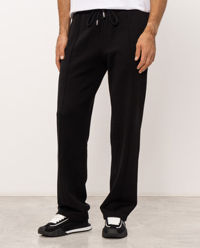 Dolce&Gabbana Black sweatpants with logo embroidery GP0M5ZG7P9P