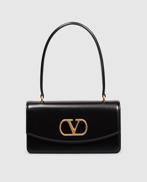 Valentino Black Vain leather bag with logo 7W0B0R93GCB