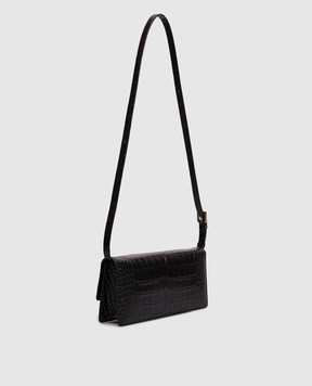 Tom Ford Black leather bag AUBE E/W with crocodile embossed pattern L1899LCL607P