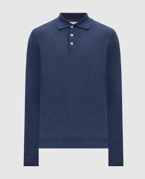 Brunello Cucinelli Blue cashmere polo shirt M2200295