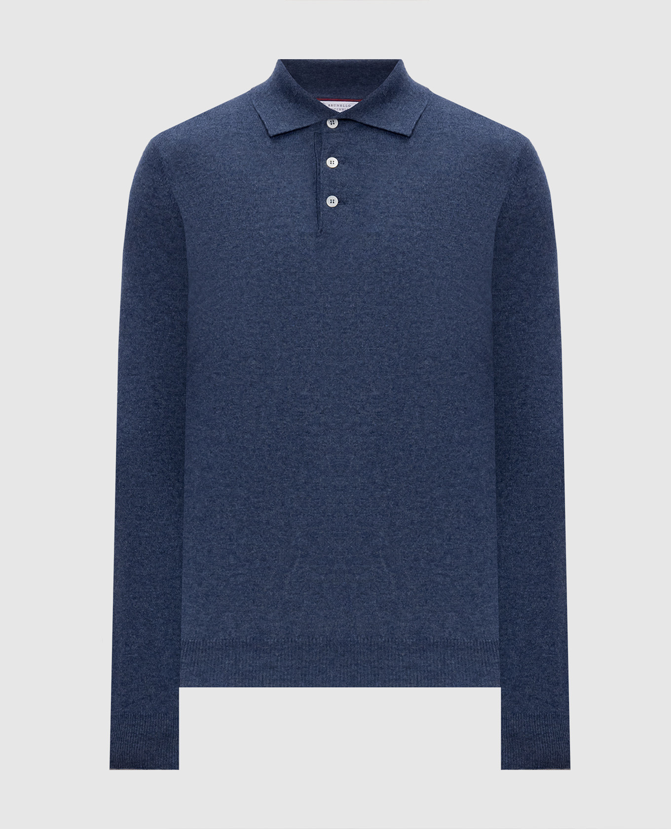 Blue cashmere polo shirt