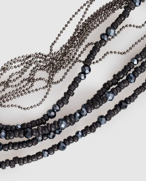 Peserico Blue layered necklace with crystals and monil chain S35516C0CC814