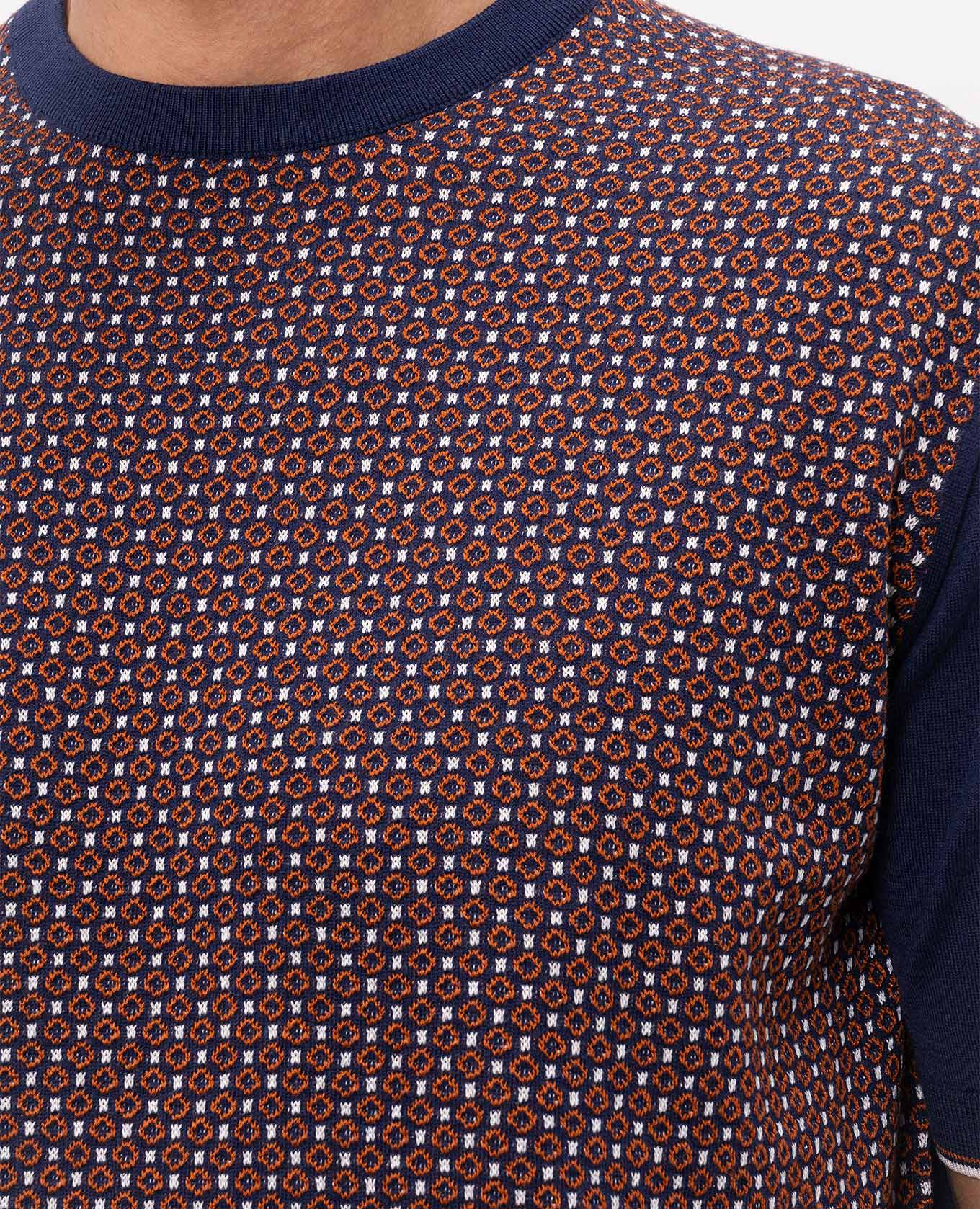 Blue silk T-shirt with contrast pattern Stefano Ricci 5