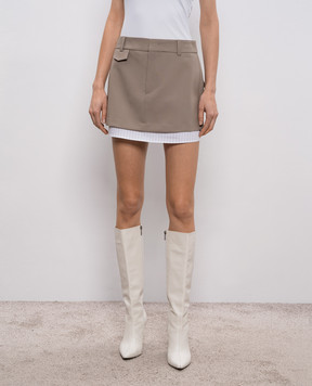 SSHEENA Giungla beige skirt with wool 26SSGIUNGLATS26004A85