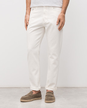 Brunello Cucinelli White jeans with logo M237PO1090