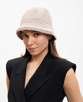 Magda Butrym Beige knitted cloche CROCHET03HAT385526