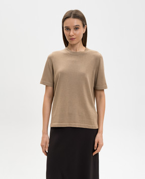 Agnona Brown silk T-shirt KT110450Q180P