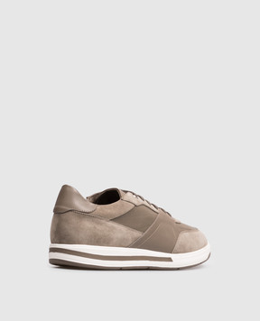 Stefano Ricci Brown leather sneakers with monogram UG34G6706SDPMRW