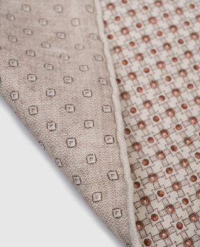 Brunello Cucinelli Beige double-sided printed silk pachet scarf MX8660091