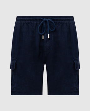 Vilebrequin Blue linen cargo shorts BAIU3U01