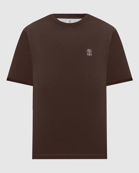 Brunello Cucinelli Brown T-shirt with emblem M0B138440