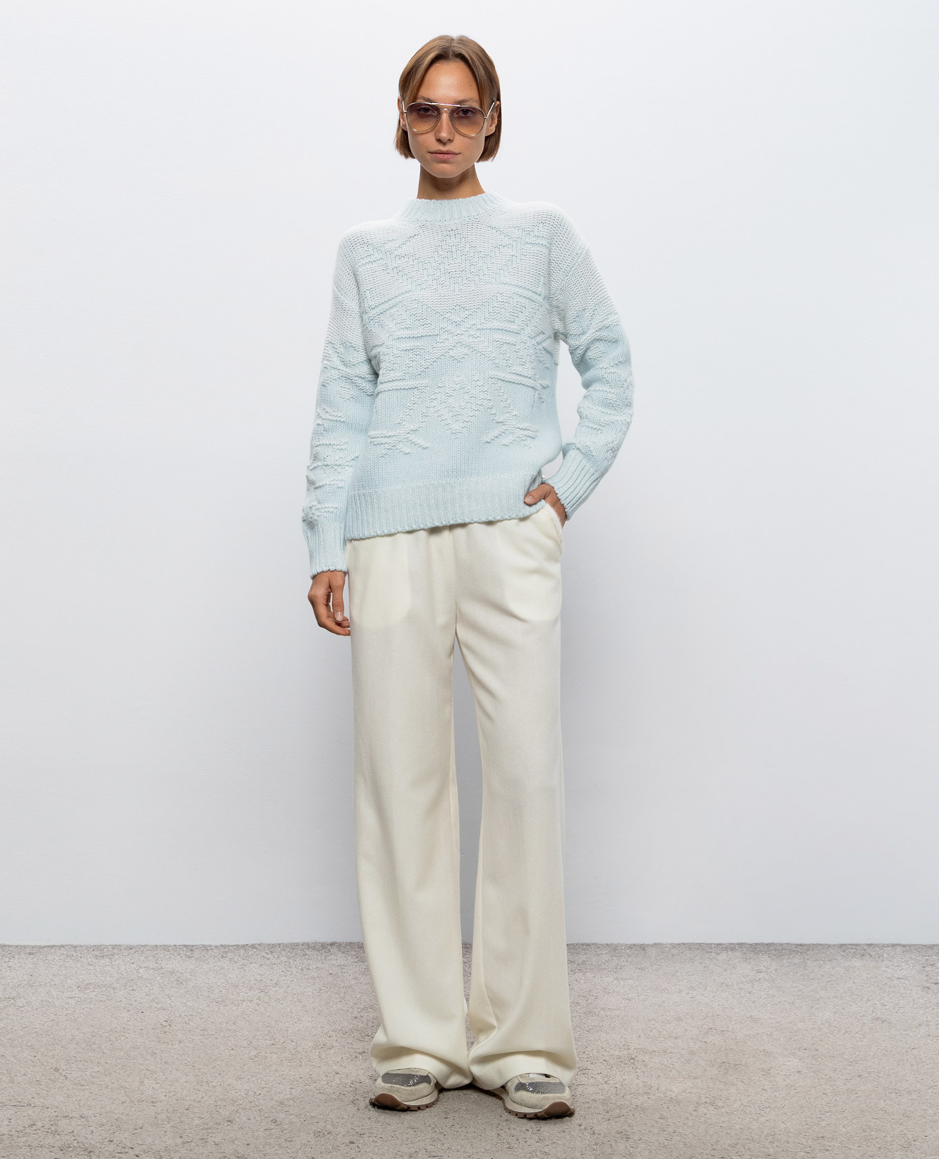 Ivory wool trousers Herno 2