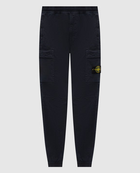 Stone Island Blue joggers with logo patch L2S153100033S00L1
