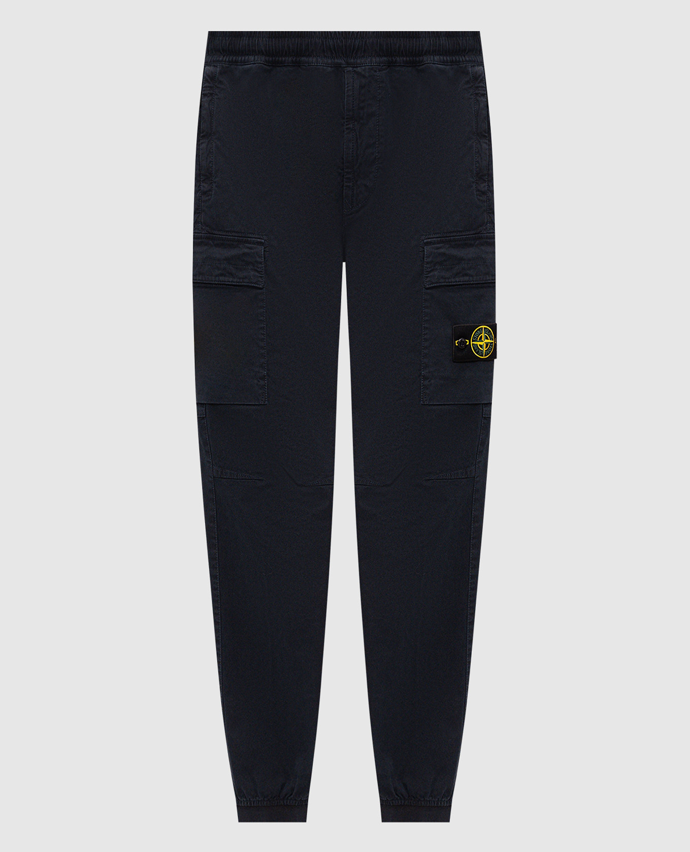 Blue joggers with logo patch