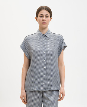 Peserico White blouse with emblem print M0649808186
