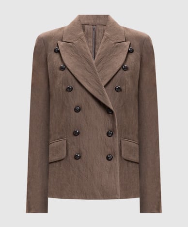 Brown double-breasted jacket with wool