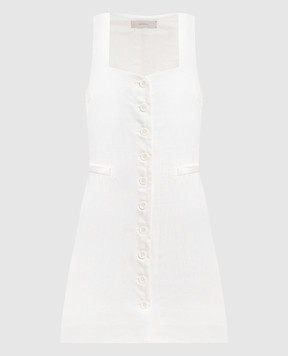 Faithfull White Jaques linen mini dress FFC02WHT