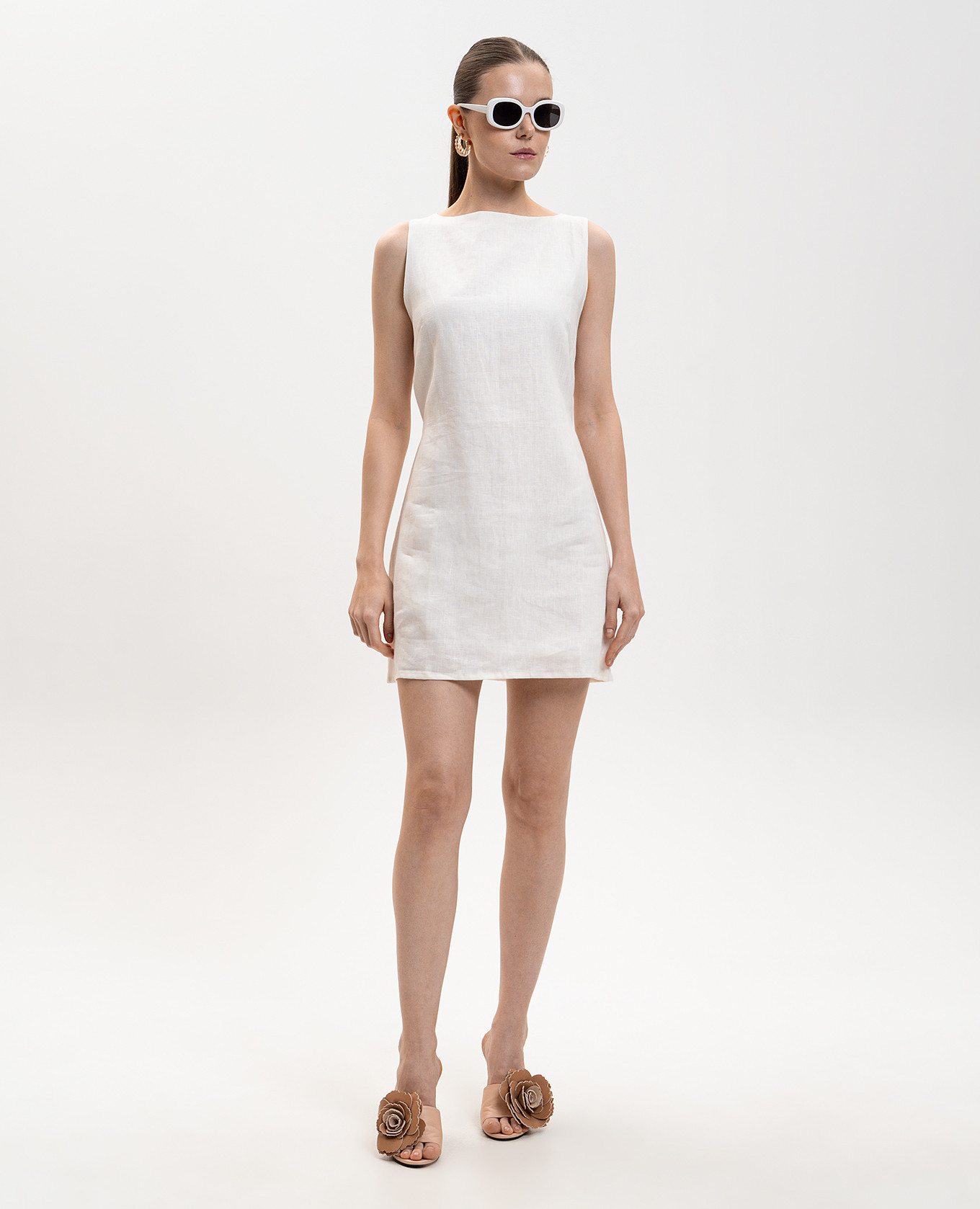 

White Kelly linen mini dress Faithfull