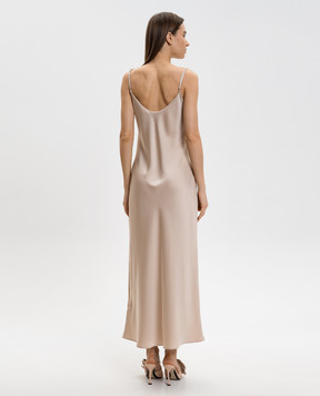 Allude Beige silk maxi dress 26284004