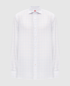 ISAIA White cotton check shirt IM10TCC9991