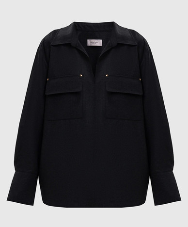 Grijze wollen blouse