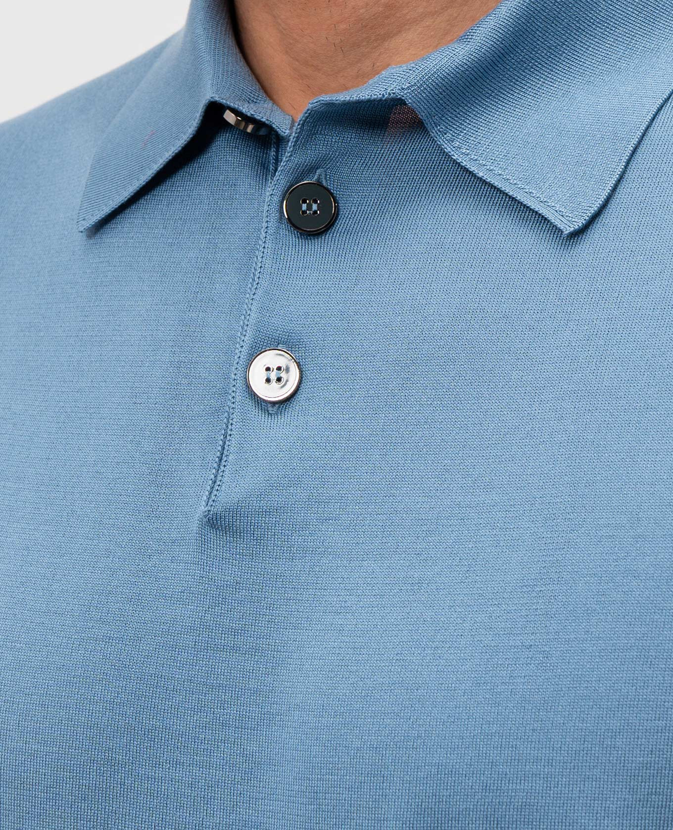 Blue silk polo shirt with DG logo embroidery Dolce&Gabbana 5