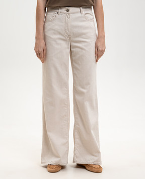 Peserico Ivory jeans with linen P04756L1207934