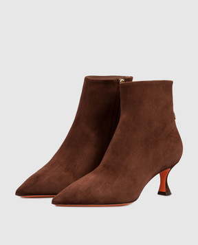 Santoni Brown suede ankle boots WTIS71908HI2NHZW