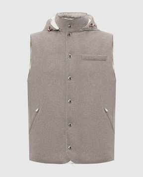 Brunello Cucinelli Grey wool down vest MM4701775