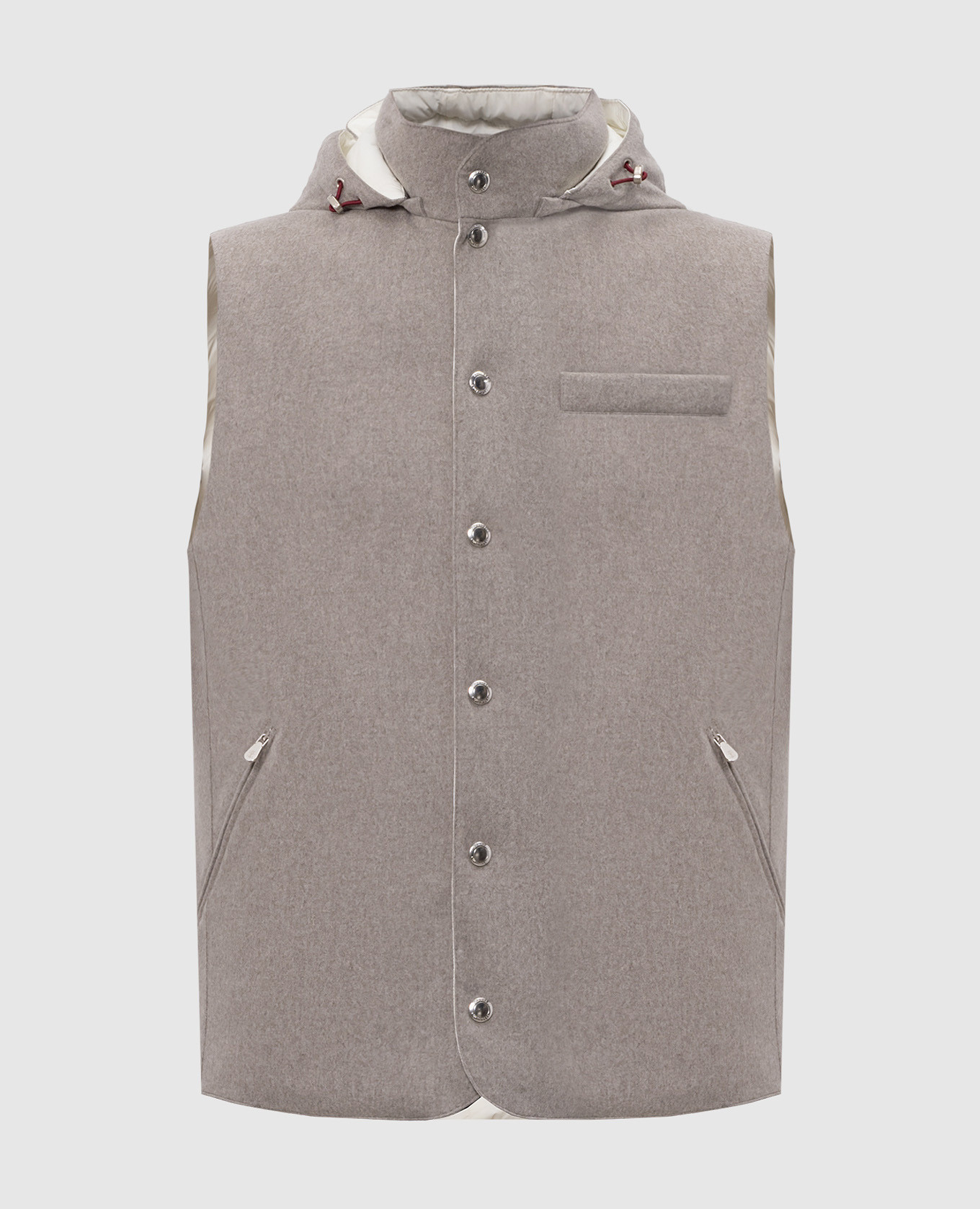 Grey wool down vest