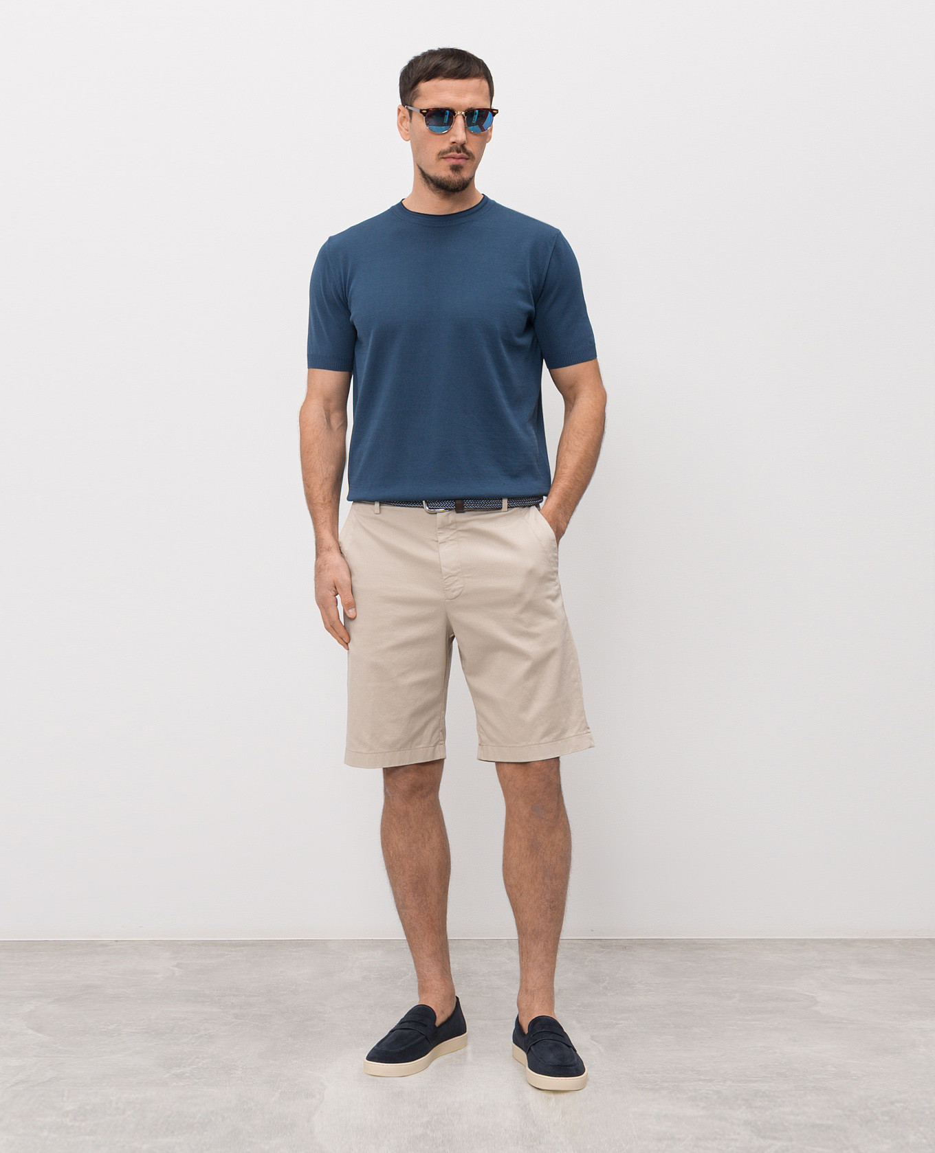 Blue cotton T-shirt Canali 2