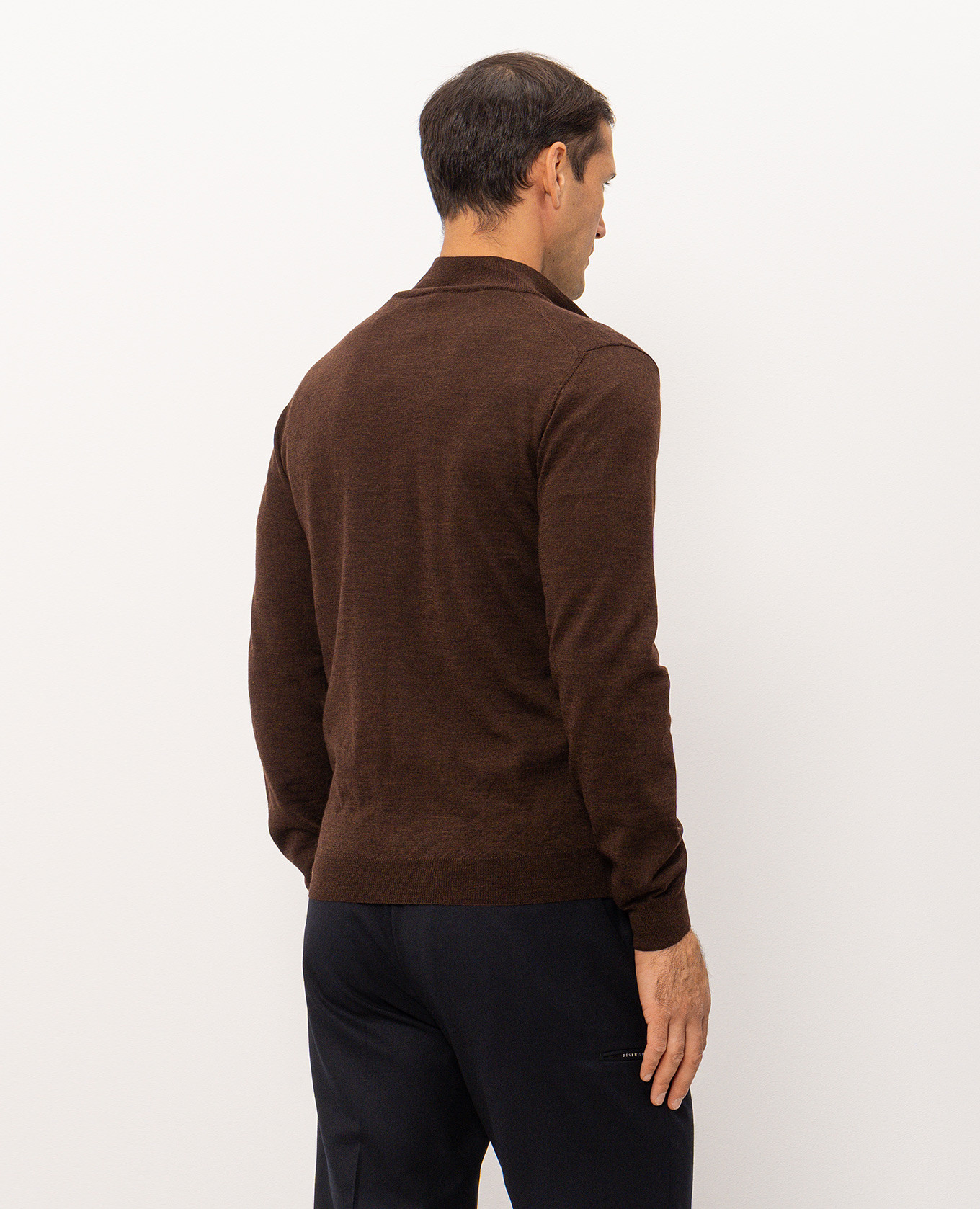 Brown wool cardigan Enrico Mandelli 4