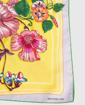MANTERO 1902 Petals & Pies Yellow Silk Scarf 0904F0030G56414
