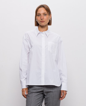 Peserico White shirt with a monil chain A0689408928