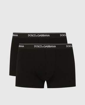 Dolce&Gabbana Set of black briefs with logo pattern M9C07JONN95